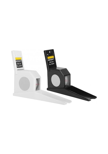 Siyah Ölçüm Cetveli 2 Metre Yükseklik Boy Ölçer Geri Çekilebilir Şerit Metre Cetvel Metal Ölçme Aracı Şerit Metre