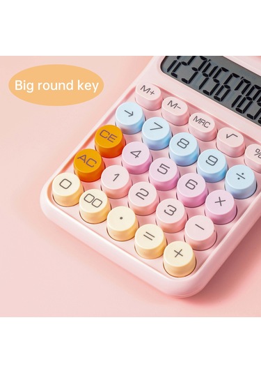 Aubyhe Ofis Ve Öğrenci Hesap Makinesi, Mekanik Klavye, 12 Basamaklı Ekran, Büyük Yuvarlak Tuşlar, Limon Sarısı 1 Aaa Pil Gerekiyor, Pil Dahil Değil Sarı