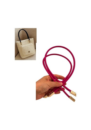 Çanta Aksesuar 60 Cm Fuşya Renk Trend Model Çift Çanta Sapı