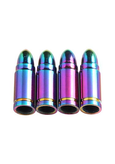 Aubyhe Alüminyum Gövde Lastik Valf Kapakları - Koyu Gri, Dayanıklı, Evrensel Uyum Otomobil, Suv, Bisiklet, Motosiklet - Kolay Kurulum Bullet Tipi