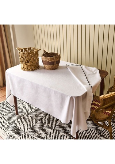 Evidea Soft Elegant Masa Örtüsü - Beyaz - 140x200 Cm Beyaz