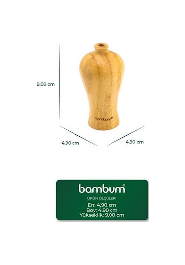 Bambum Guro - Bambu Vazo 9 4,9cm Ahşap