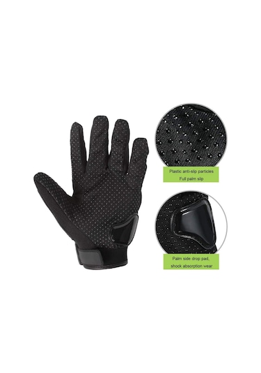 Geeroyoo Erkek Motosiklet Eldiveni - Ayarlanabilir Bilek, Nefes Alabilir, Siyah, M Beden