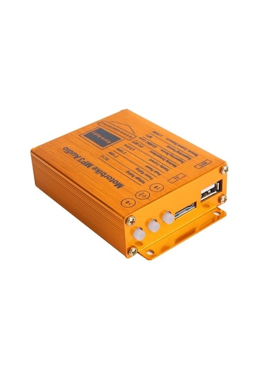 Moly Mp3 Çalar + Fm Radyo + Güvenlik Alarmı + Kablosuz Kumanda, Siyah 12v, 2x10w Motosiklete Uygun