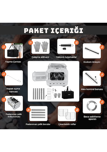 Kingcamp Surefire Stove M Bushcraft Premium Kamp Sobası Gümüş