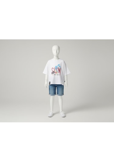 Sisley Kız Çocuk Beyaz Tshirt