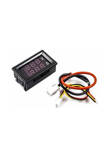 0.28 İnç 0-100v 50a Çift Led Kırmızı Voltmetre Ve Mavi Ampermetre Şönt Dirençli