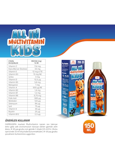 All In Multivitamin Kids Şurup 150 Ml