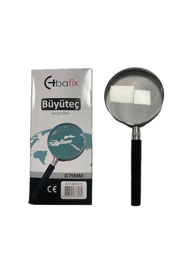 Bafix Büyüteç Cam Metal Çerçeveli 75 Mm Büyüteç