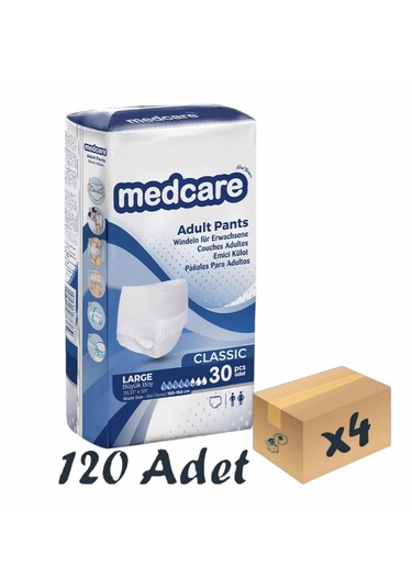 Medcare Classic Emici Külot Yetişkin Hasta Bezi L 4 x 30'lu