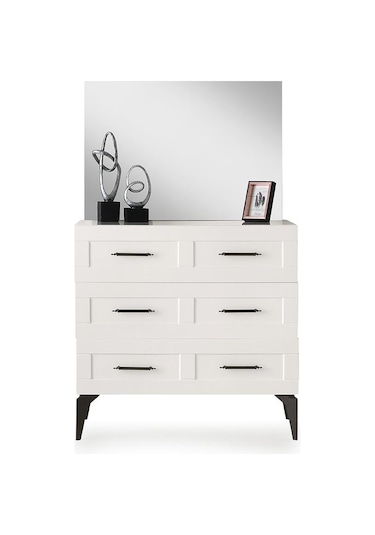 Çakıl Mdf 3 Çekmeceli Aynalı Şifonyer 90x43x84cm 001