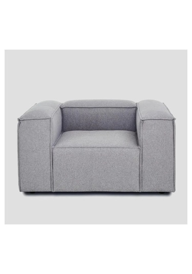 Mode Soft Berjer 19 Gri Keten Kumaş İşbir Sünger Dairenize Tes