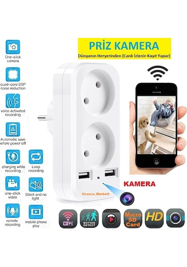 Priz Ev Güvenlik Kamera Dünyanın Heryerinden Canlı Izlenir