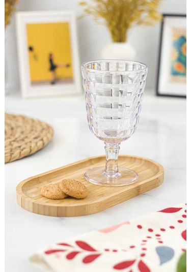 Allegra Şeffaf Kadeh Bardak - 450 Ml Tekli Akrilik Malzeme - Cam Değildir Kırılmaya Dayanıklı Şeffaf