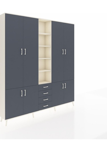 Arges Dolap 17 Raflı 4 Çekmeceli 8 Kapaklı 220x30x243 Aytaşı-antrasit/antrasit Antrasıt/antrasıt