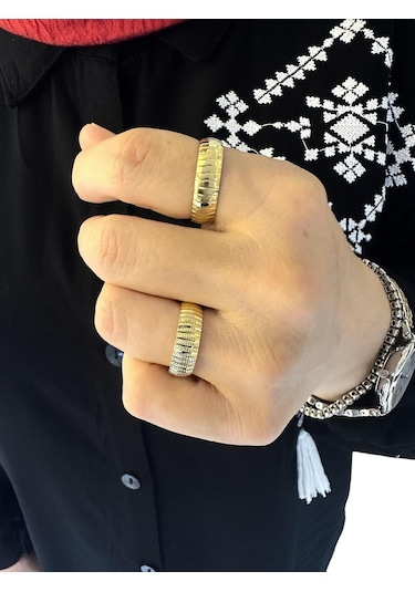 Parlak Gamze İçi Bombeli 14 Ayar Altın Alyans Yüzük