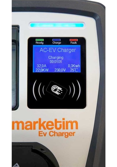 Elektromarketim 22 Kw 3 Faz 32A Tip 2 Soketli Elektrikli Araç Şarj İstasyonu