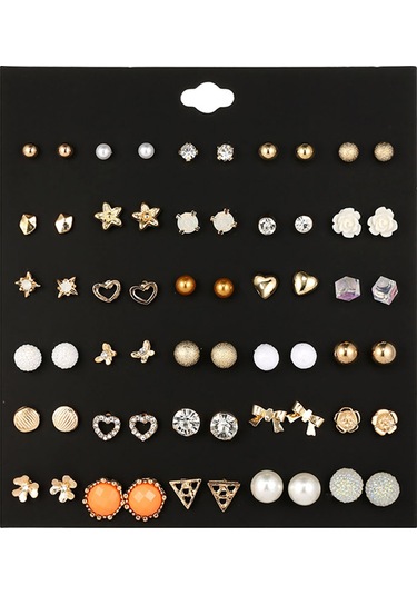 Wezone 30 Çift Kadın Kolye Seti, Pırlanta Ve İpek Takıları, Günlük Ve Özel Davetler İçin Zümrütlü Ve Geometrik Tasarımlar - E0119-1 Diğer