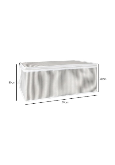 2 Adet Gri Çizgili Hurç Baza Altı Hurç 30x50x20 Cm Gri