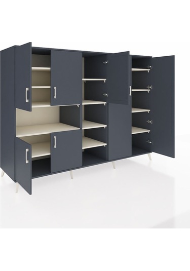 Kronos Dolap 13 Raflı 7 Kapaklı 220x59x163 Antrasit-antrasit/ayta Antrasit-antrasit/aytaşı