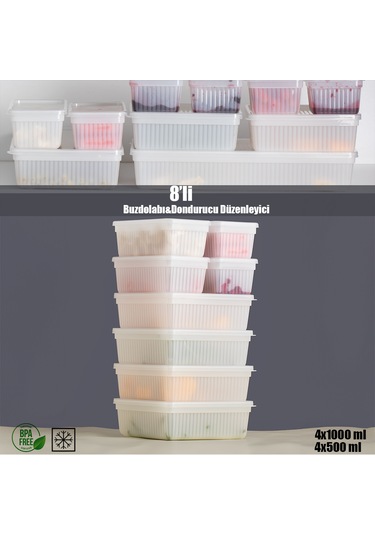 Porsima 2011 8'li Buzluk Buzdolabı Düzenleyici Saklama Kabı Beyaz