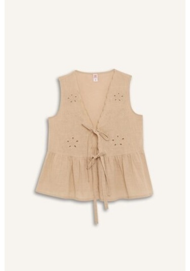 Defacto Regular Fit Brode Önden Bağlamalı Plaj Üstü-fall İn Love E4263ax25smbg387 Bej