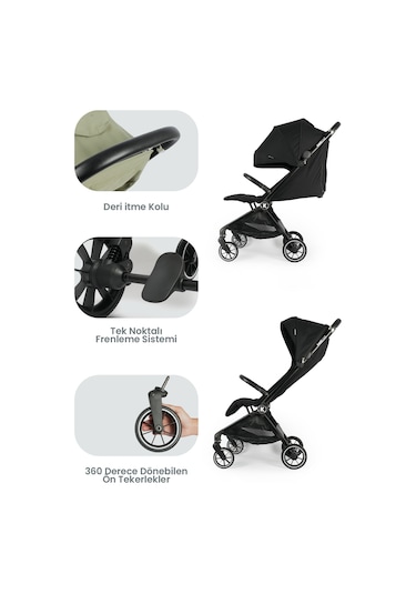 Kanz Bold Autofold Kabin Boy Bebek Arabası Ironblack