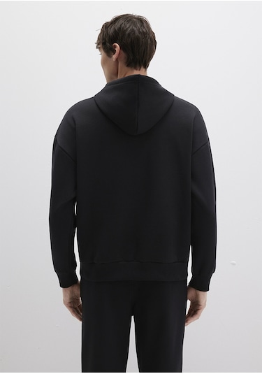 Mavi 067149-902 Mavi Logo Baskılı Kapüşonlu Sweatshirt - Siyah