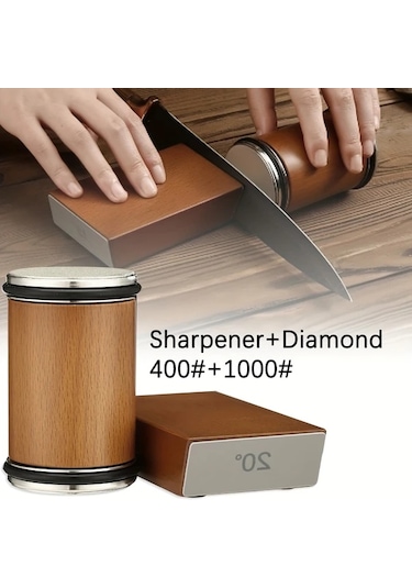 Techbloom Rolling Bıçak Bileyici Manyetik Bıçak Tutucu Elmas Bileme Taşı Seti A Brown 400 1000 15 Ve 20 Derece Açılı Mutfak Aksesuarı