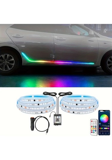 Xuweiwei 1 Set 2si 1 Arada Koşu Tahtası Işığı Neon Araba Şerit Işıkları Dreamcolors Kapı Etekleri Suv Kamyonlar İçin Otomotiv Aydınlatma Aksesuarları