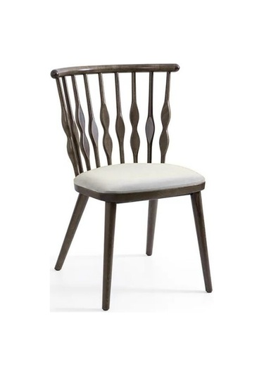 Natura Retro Ahşap Sandalye Ceviz - Beyaz