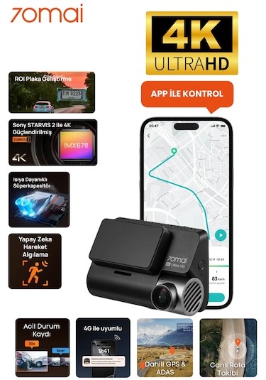 70mai Dash Cam 4k A810s Ön Kamera