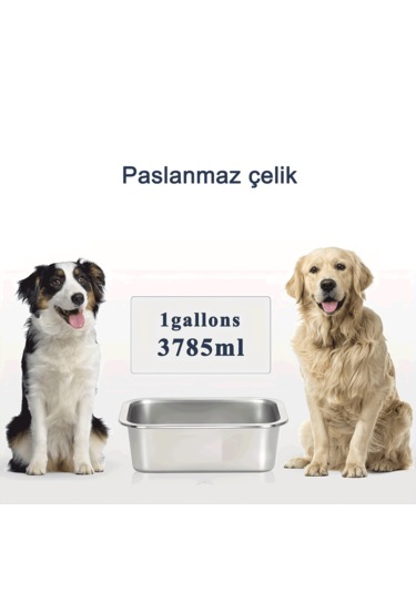 Ecronicword Büyük Paslanmaz Çelik Mama Kabı Büyük Köpek 3790 ML