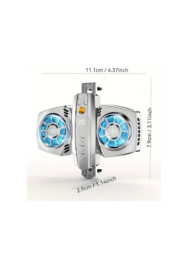 Xuweiwei K4 Gümüş Çift Çekirdekli Soğutucu  Telefonlar İçin Dijital Ekranlı Sıcaklık Kontrollü Yarıiletken Soğutucu