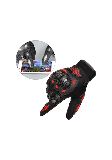 Ekrana Dokunmak için Tam Parmak Erkek Motosiklet Eldiveni