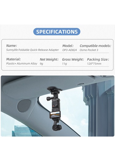 Hombey Osmo Pocket 3 İçin Çift Arayüzlü Hızlı Montajlı Alüminyum Eklenti: Çok Fonksiyonlu Genişletme Adaptörü