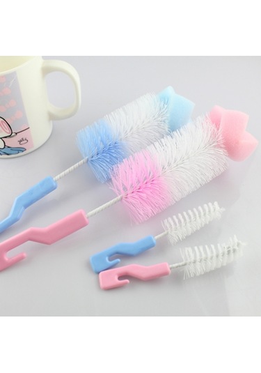 Sones 2 Set Bebek Emzik Süt Şişesi Bardak 360 Derece Sünger Temizleyici Emzik Fırçası, Rastgele Renk Teslimatı