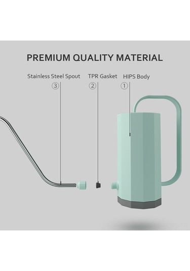 Springsun Uzun Hortumlu 1.2l Plastik Sulama Kabı - İç/dış Mekan Bitkileri İçin Paslanmaz Çelik Ağızlı Modern Sulama Aleti Beyaz
