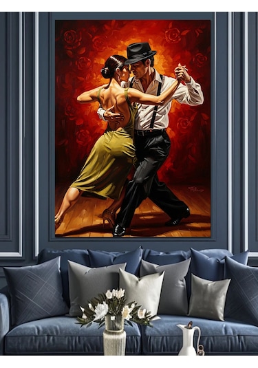 Aşkın Dansı Tango Portresi Dekoratif Kanvas - Mdf Ahşap Tablo