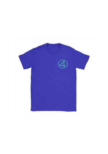 Mınıso Fantastik Dört Çizgi Roman Erkek Kısa Kollu Pamuklu T-shirtmavi Mavi