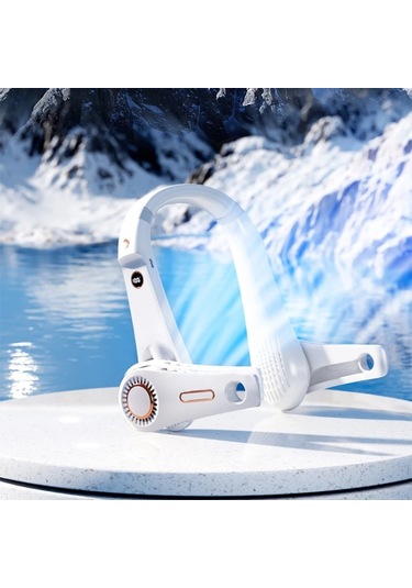 F11 Taşınabilir Usb Şarj Dönen Dijital Ekran Bladess Asma Boyun Fan Pembe