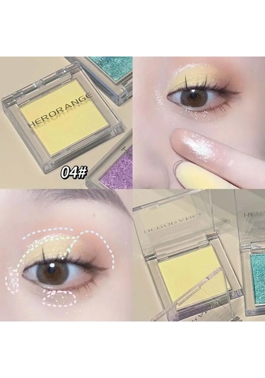 Makyaj Sarı Mat Çıplak Göz Farı Krem Ipeksi Su Geçirmez Yumuşak Göz Farı 04 C01