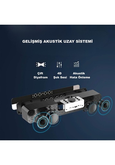 Triline Bluetooth Hoparlör Şarjlı Yatay Ses Sistemi Led Ekran Fm Çalar Saat Sıcaklık Pc Usb Aux Tf Kart