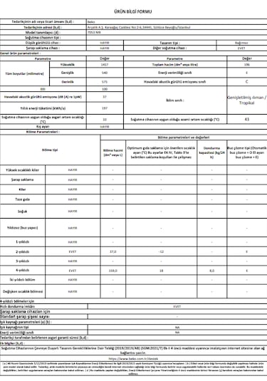 Beko 7053MB 196 L Statik Derin Dondurucu