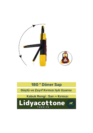 Premium Su Geçirmez 3 Ledli Solar Üçgen Reflektör Güneş Enerjili Refluj Araba Oto Lambası