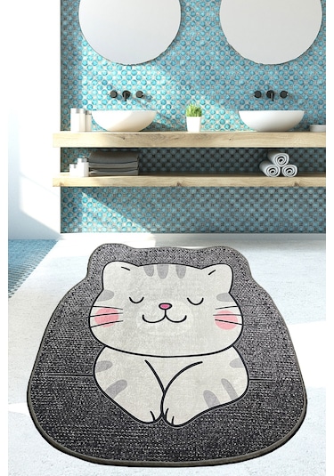 Neko Çap Djt 140x140 cm Banyo Halısı Paspas Yıkanabilir Kaymaz Çok Renkli