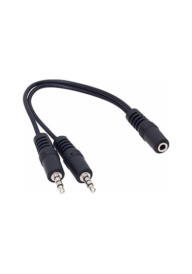 Powermaster 3.5 Mm Stereo Dişi 2x3.5 Mm Stereo Erkek 20 Cm Kablo Jack