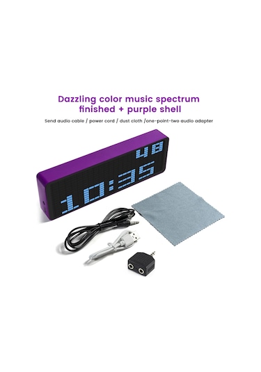 Aideepen Led Işık Stereo Müzik Spektrum Elektronik Saat - Araç Ses Seviyesi Göstergesi Vu Metreturuncu Turuncu