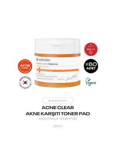 Akne Ve Gözenek Karşıtı Toner Pad Acne Clear Toner Pad 60'lı