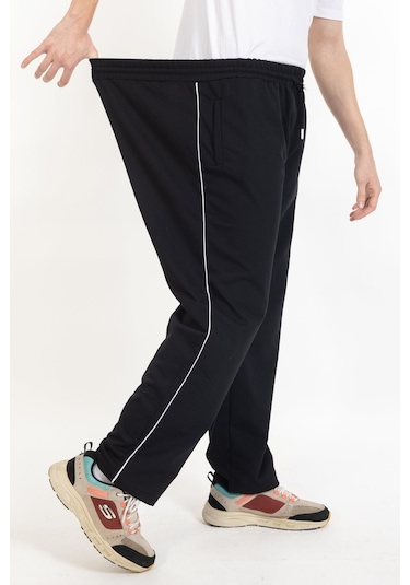 Büyük Beden Erkek Eşofman Altı Cepli Fermuarlı Blr-08- 1009 Siyah